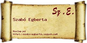Szabó Egberta névjegykártya
