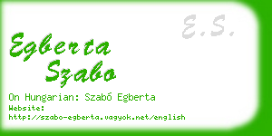 egberta szabo business card
